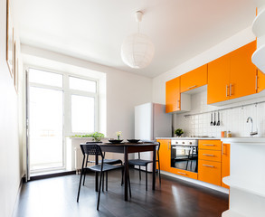 Modern orange kitchen