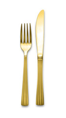 Knife and fork isolated