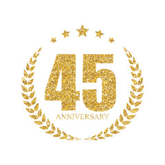 Template Logo 45 Years Anniversary Vector Illustration