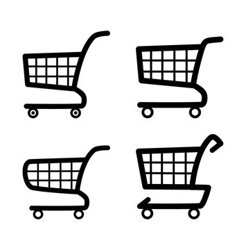 Shopping cart icon set