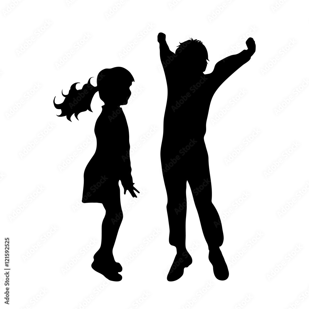 Poster Vector silhouette of friends.