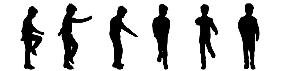 Vector silhouette of boy.
