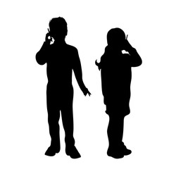 Vector silhouette of friends.