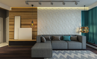 stylish modern interior of the apartment