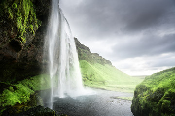 Seljalandfoss waterfall in summer time, Iceland