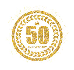 Template Logo 50 Years Anniversary Vector Illustration