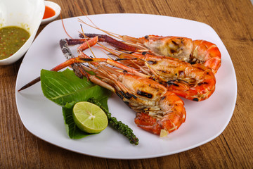 Grilled waterprawn
