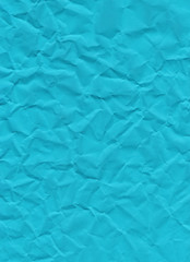Wrinkled blue abstract paper texture background.