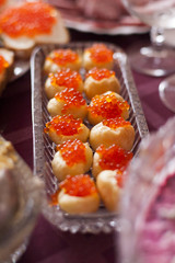 Caviar Tarts and Sandwiches