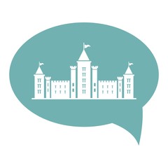 Castle with towers vector icon