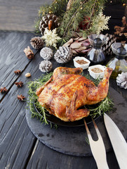 Baked chicken for Christmas or New Year