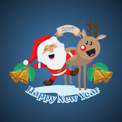 Santa Claus Greeting Card - Vector Illustration, Graphic Design. For Web, Websites, Print Material, Template