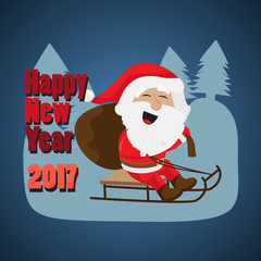 Santa Claus Greeting Card - Vector Illustration, Graphic Design. For Web, Websites, Print Material, Template