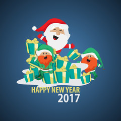 Santa Claus Greeting Card - Vector Illustration, Graphic Design. For Web, Websites, Print Material, Template
