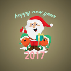 Santa Claus Greeting Card - Vector Illustration, Graphic Design. For Web, Websites, Print Material, Template