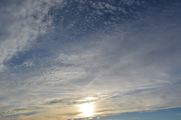 Fototapeta premium beautiful summer landscape: sunset on the sky with clouds