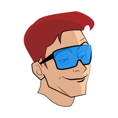 Man face teenager illustration.