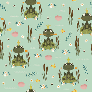 Frog seamless pattern