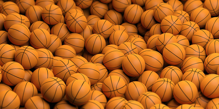 Basketballs background. 3d illustration