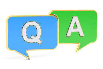 Q&A concept, 3D rendering