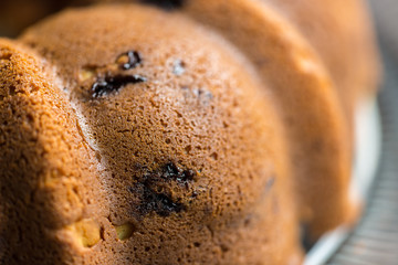Berry bundt cake close up