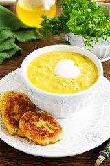 Delicious soup young corn.