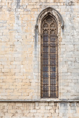 Fototapeta na wymiar Gothic window at the cathedral in Girona