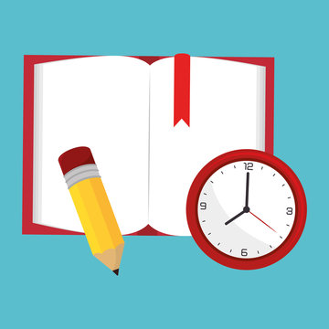 book opne and watch study school vector illustration eps 10