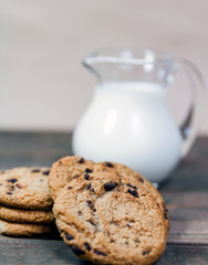 Homemade corn and oat biscuits with chocolate