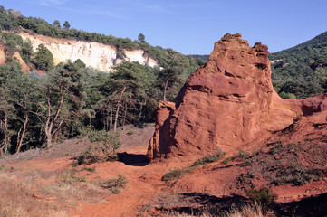 red landscape dug by six generations of miners ocher Colorado Pr