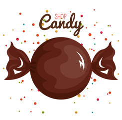 chocolate candy big and confetti design vector illustration eps 10