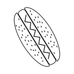 delicious hot dog fast food icon vector illustration design