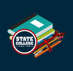 state college emblem education vector illustration design
