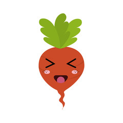 beetroot vegetable food. kawaii cartoon with happy  expression face. vector illustration