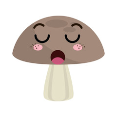 mushroom fungi food. kawaii cartoon with lazy expression face. vector illustration