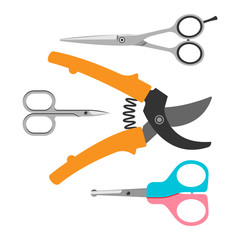 Scissors vector icons set