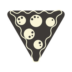 pepperoni slice pizza traditional fast food silhouette. vector illustration