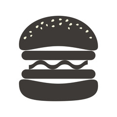 american burger traditional fast food silhouette. vector illustration