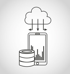 big data center flat icons vector illustration design