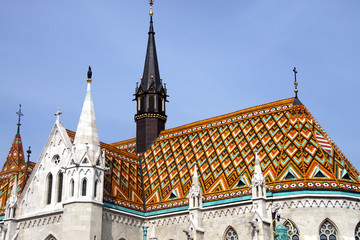 Ceramic tiles on roof of Matthias churc