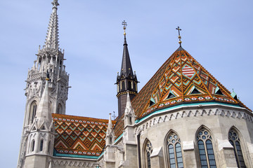 Ceramic tiles on roof of Matthias churc