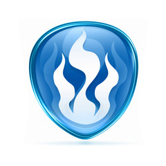 Industry warning sign blue, isolated on white background.