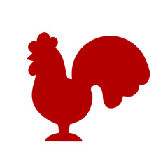 Graphic image of rooster isolated on white background.