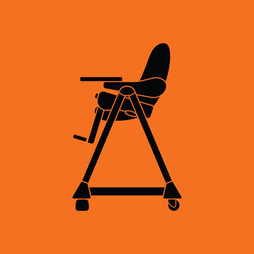 Baby high chair icon