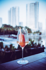 Popsicle inside a glass