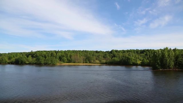 Landscape banks Svir river in northern Russia