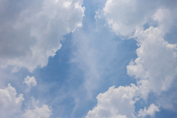 Cloud border and blue sky