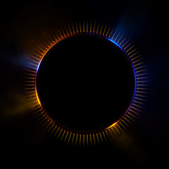 Abstract ring background with luminous swirling backdrop. Glowing spiral. The energy flow tunnel.
Shine round frame with light circles light effect. Glowing cover. Space for your message.