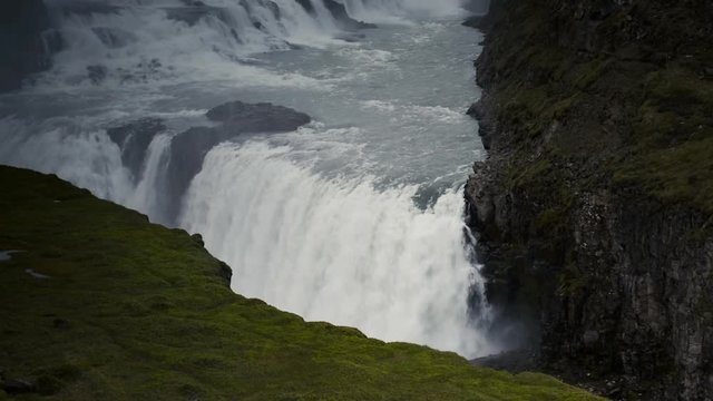 Gullfoss waterfall at sunset in Iceland