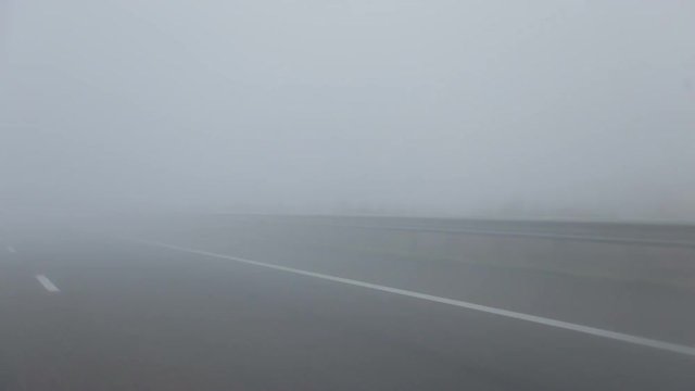 A foggy road